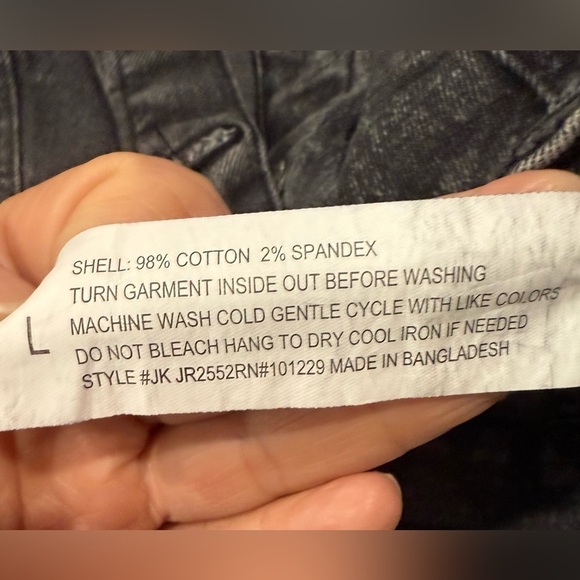 Ashley Vintage Charm Women Cropped Jean Jacket Acid Wash Denim Black Size Large - Picture 5 of 10